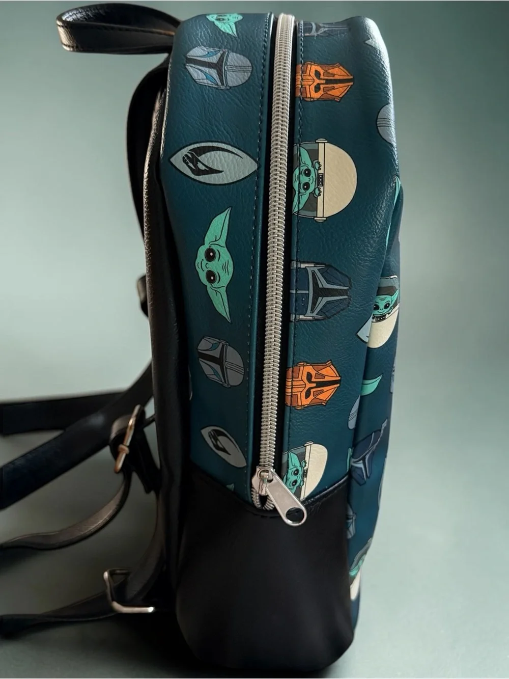 Funko Star Wars The Mandalorian Grogu Mini Backpack Teal Black Adjustable Straps